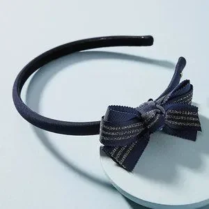 Alexandre de Paris Petite Ribbon Headband in GREY Head band BRAND : ALEXANDRE DE PARIS COLOR：Black SIZE：Free  main image 4